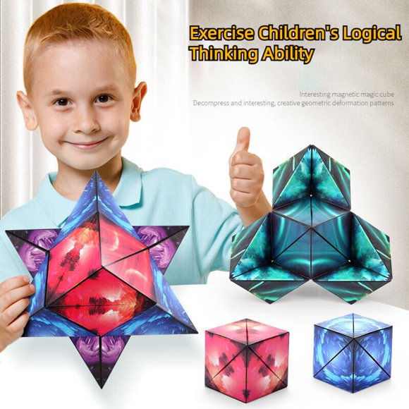 Kidzibo Magic Magnetic Cube, Creates Over 70+ Shapes