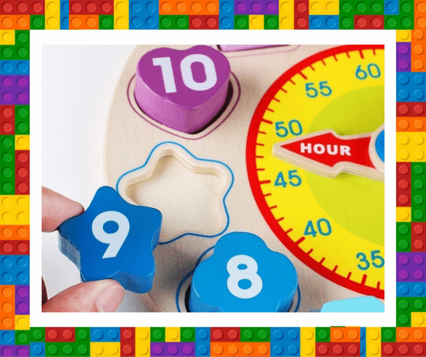 Wooden clock small toy